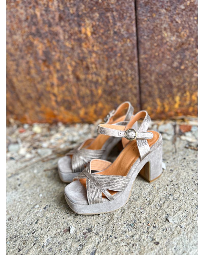 Sandales talon patin taupe Inaya - MINKA