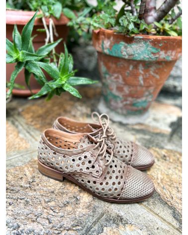 Derbies cuir vieilli kaki - LITTLE LA SUITE