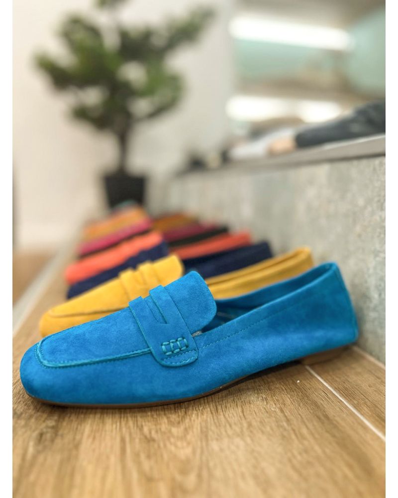 Mocassins Hema nubuck turquoise - REQINS