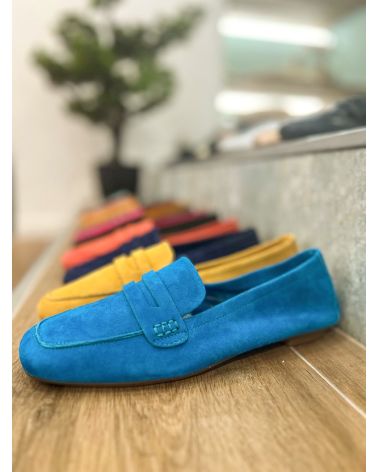 Mocassins Hema nubuck turquoise - REQINS