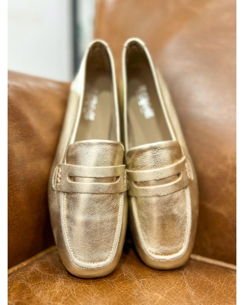 Mocassins Hema cuir champagne - REQINS