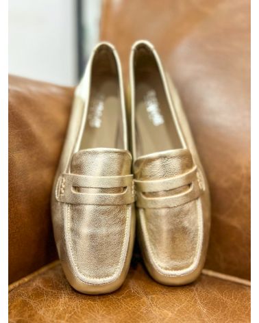 Mocassins Hema cuir champagne - REQINS