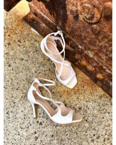 Sandales talon cuir satin Sasue - LODI