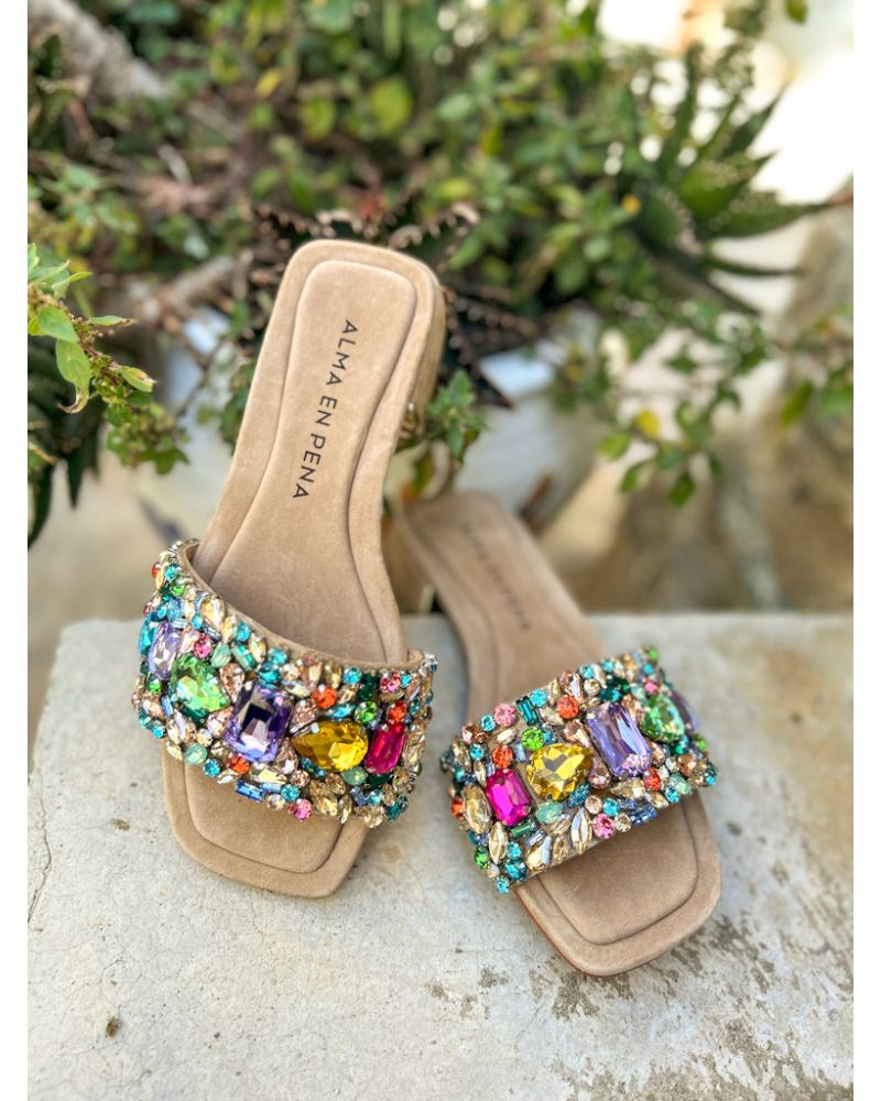 Mules bijoux multicolores - ALMA EN PENA