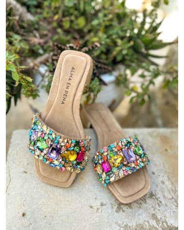 Mules bijoux multicolores - ALMA EN PENA