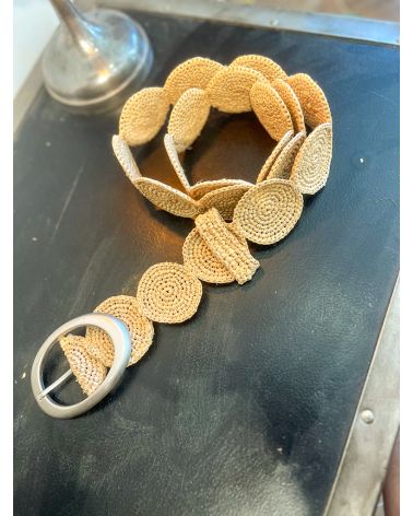 Ceinture raphia  BULOA camel - L'ATELIER DU CROCHET