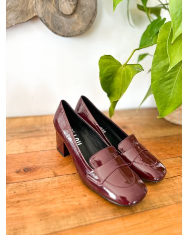 Escarpins cuir verni bordeaux - BIBILOU
