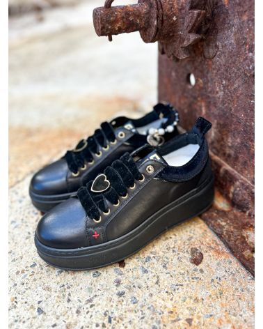 Baskets bijou PIA noir satin - GIO+