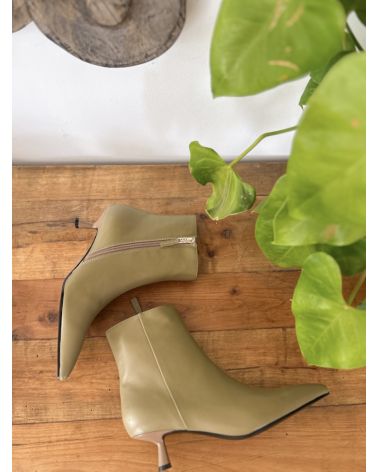 Bottines bout pointu taupe - BIBILOU