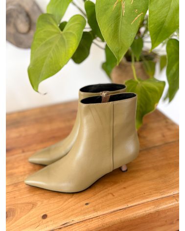 Bottines bout pointu taupe - BIBILOU