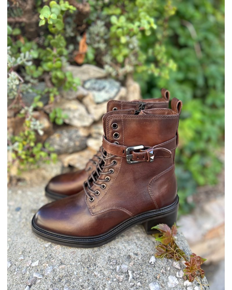 Bottines à lacets chocolat - MJUS