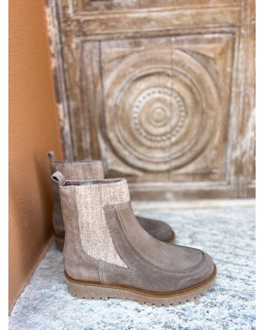 Bottines JIJI nubuck et coton - MINKA