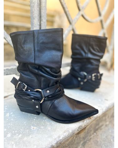 Bottines texanes éperons noir - MIMMU