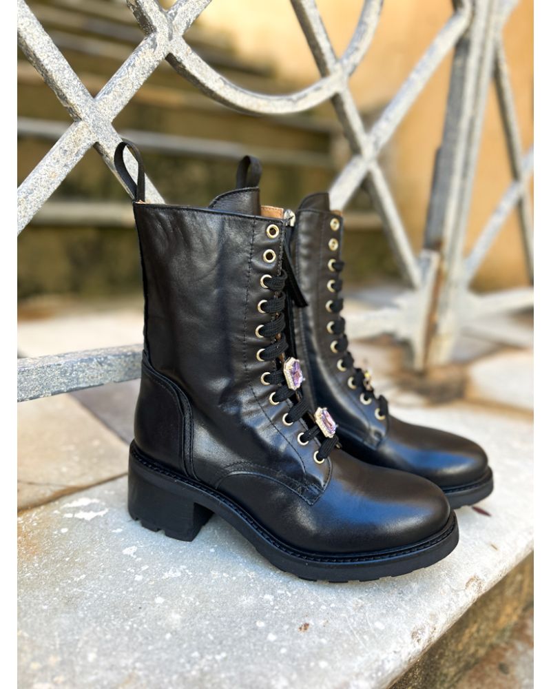 Bottines bijoux Afra noir - GIO+