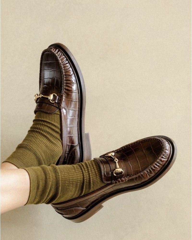 Mocassins CARDI marron croc - BOBBIES