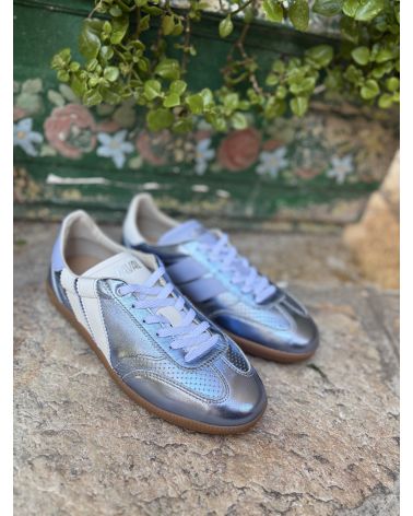 Basket 69 cuir métal bleu - CAVAL