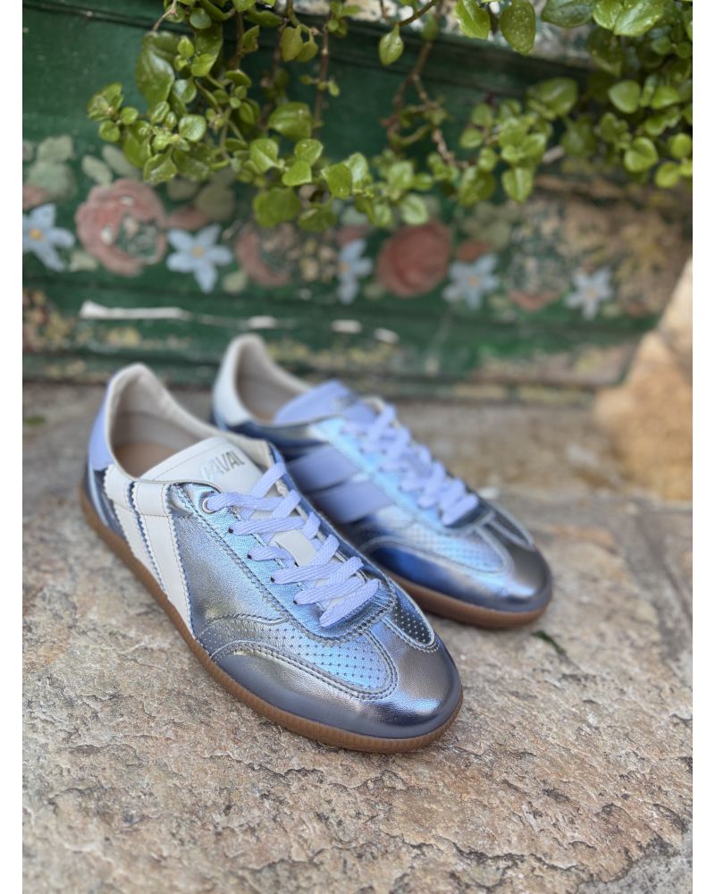 Basket 69 cuir métal bleu - CAVAL