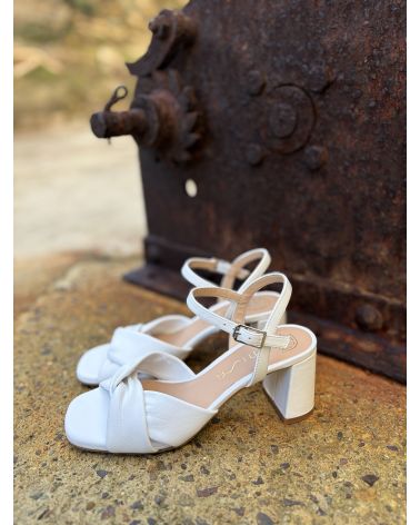 Sandales talon MEDWAY blanc laiteux - UNISA