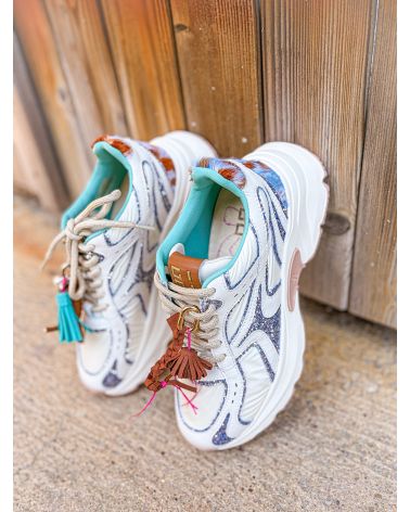 Baskets semelle épaisse DALIA turquoise  - GIO+