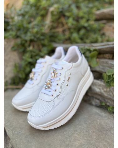 Baskets compensées blanc bijoux - NERO GIARDINI