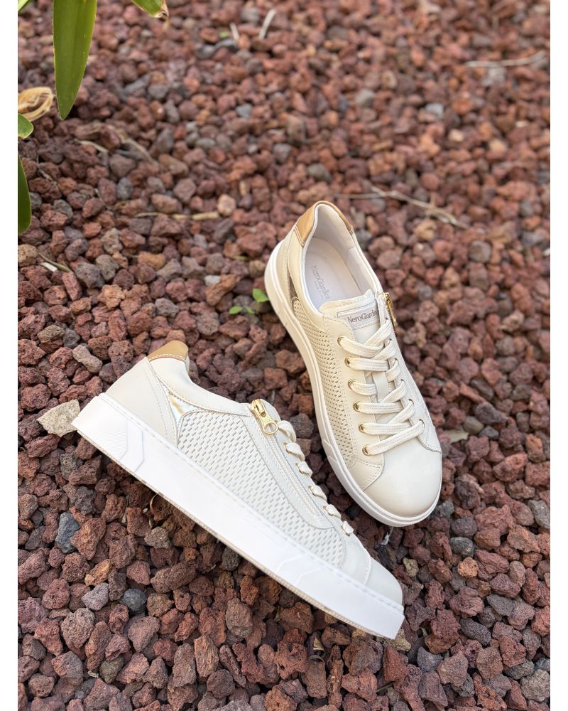 Baskets blanc zip - NERO GIARDINI