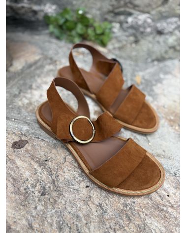 Sandales bandes larges camel  - ZOI