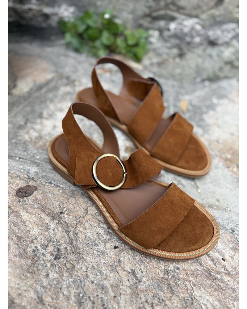Sandales bandes larges camel  - ZOI