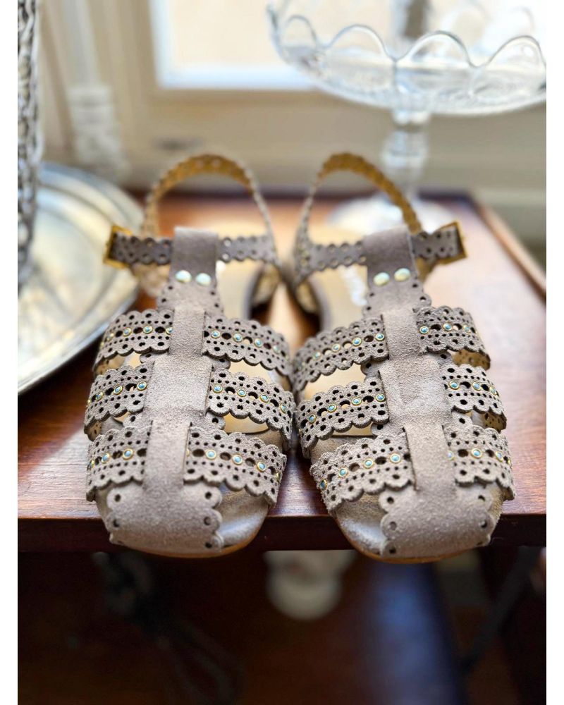 Compensé open toe verni beige - ZINDA