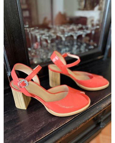 Sandales talon bloc retro rose - ZINDA