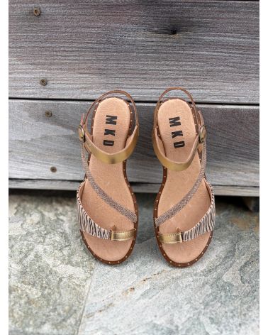 Sandales plates entre-doigt camel BERENICE  - MKD