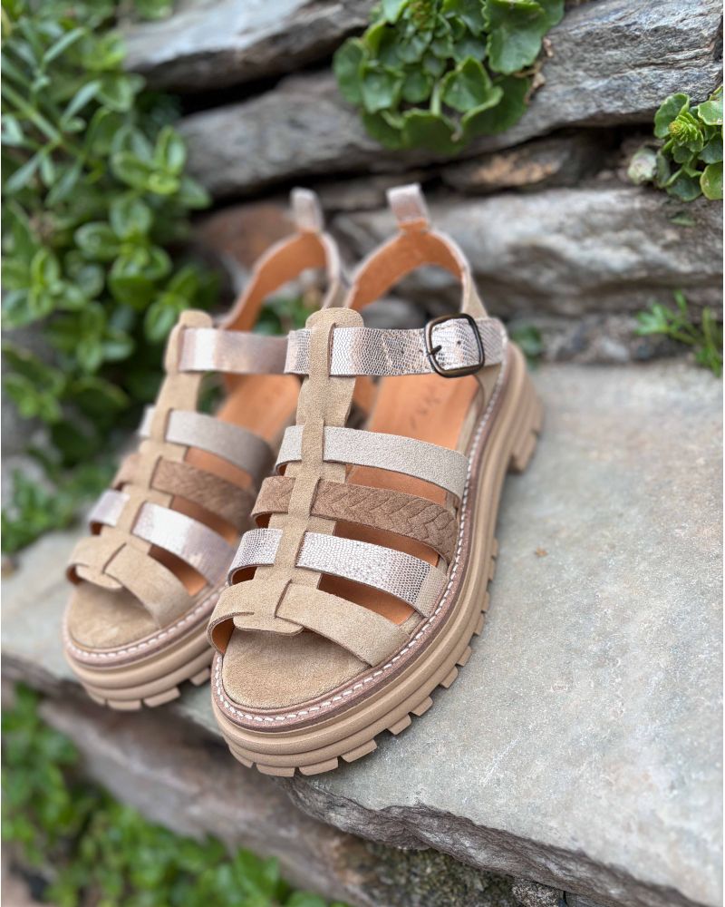 Sandales multi brides camel KARINA - MINKA