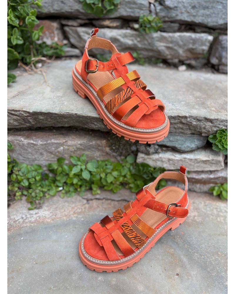Sandales multi brides orange KARINA - MINKA
