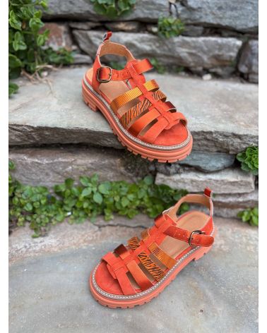 Sandales multi brides orange KARINA - MINKA