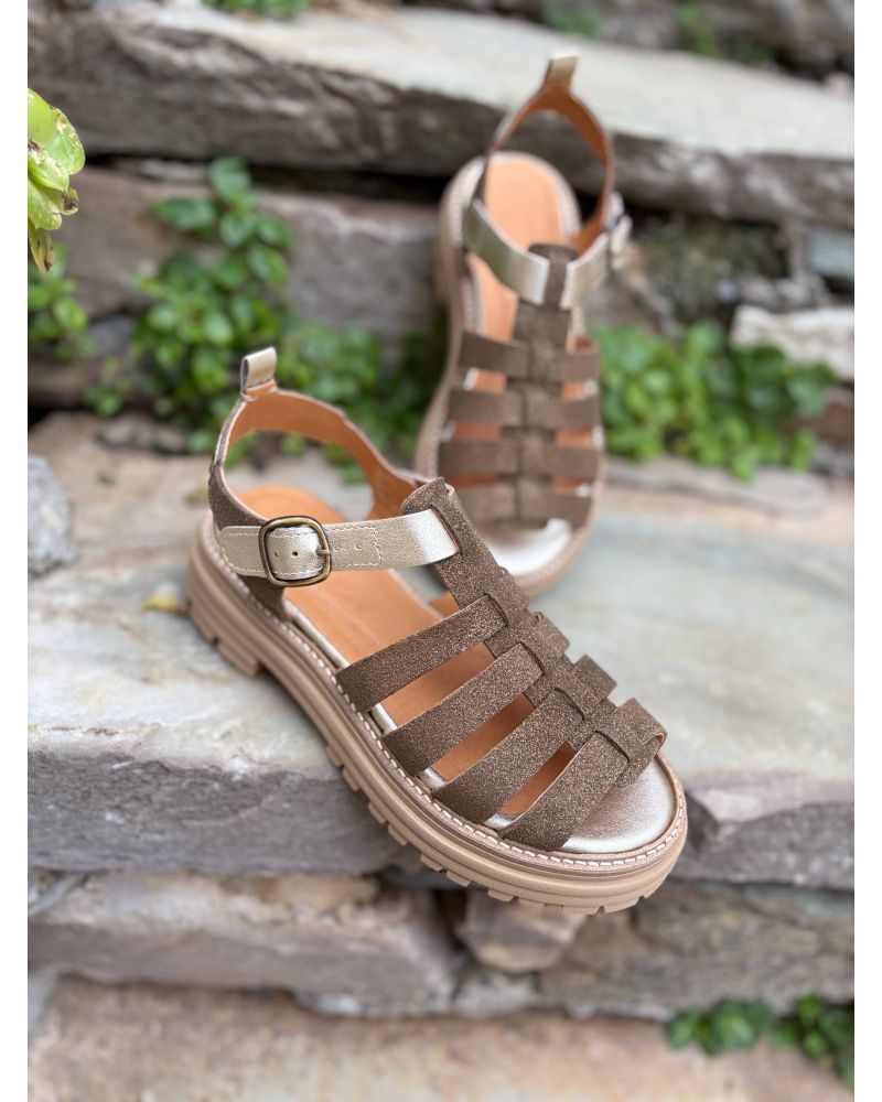 Sandales multi brides kaki KANSAS - MINKA