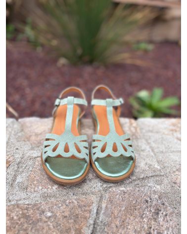 Sandales nubuck vert d'eau KADY - MINKA