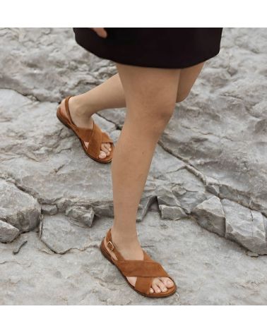 Sandales AXELLE nubuck cognac - MAISON TOUFET