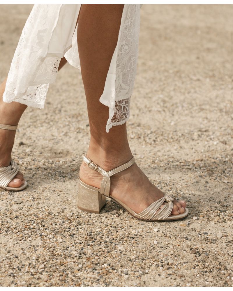 Sandales talon MOLLY doré  - MAISON TOUFET