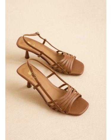 Sandales petit talon EVE camel - BOBBIES