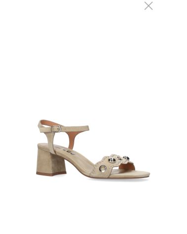 Sandales petit talon rivets taupe - BIBILOU
