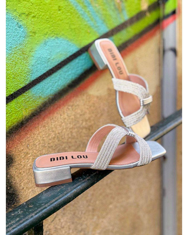 Mules strass bout carré - BIBILOU