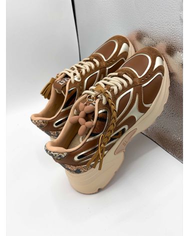 Baskets semelle epaisse camel - GIO+