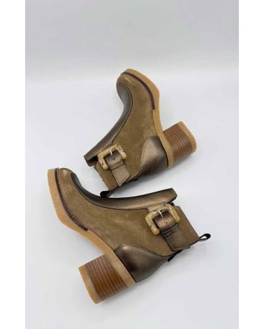 Bottines semelle crêpe cuir et boucle  ISIS - MKD