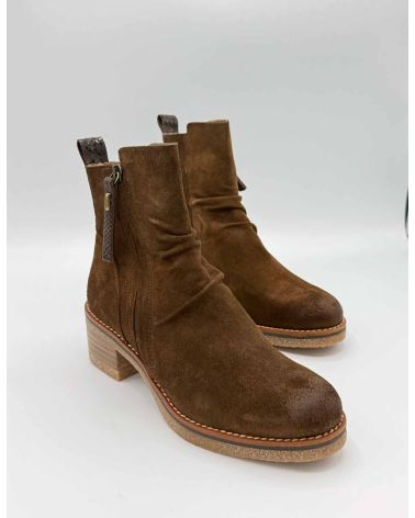 Bottines nubuck plissé camel CANDICE - MKD
