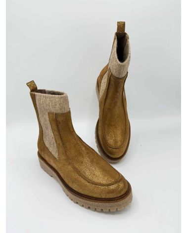 Bottines chaussettes et cuir métal JIJI - MINKA