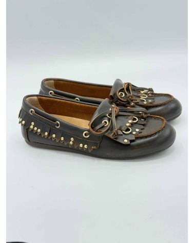Mocassins franges cuir vintage - BIBILOU
