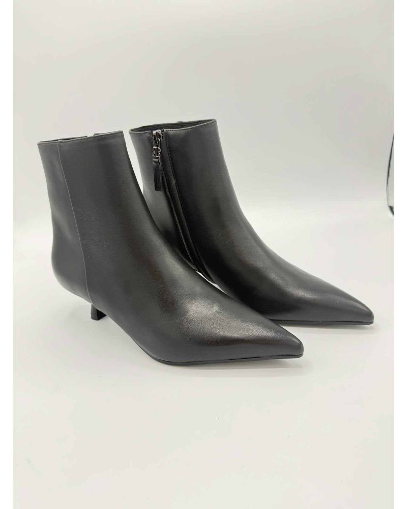 Bottine ajustée talon bobine noir - BIBILOU