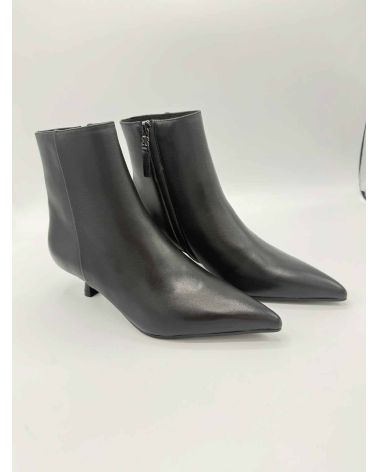 Bottine ajustée talon bobine noir - BIBILOU