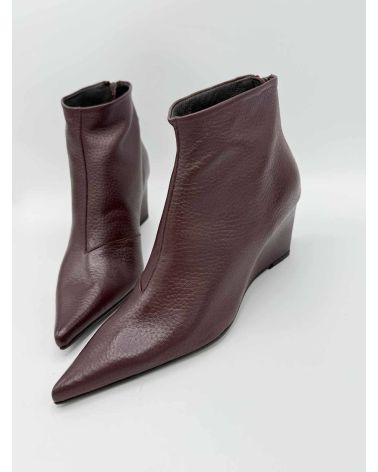 Bottines basses compensées bordeaux 3602 - ZINDA