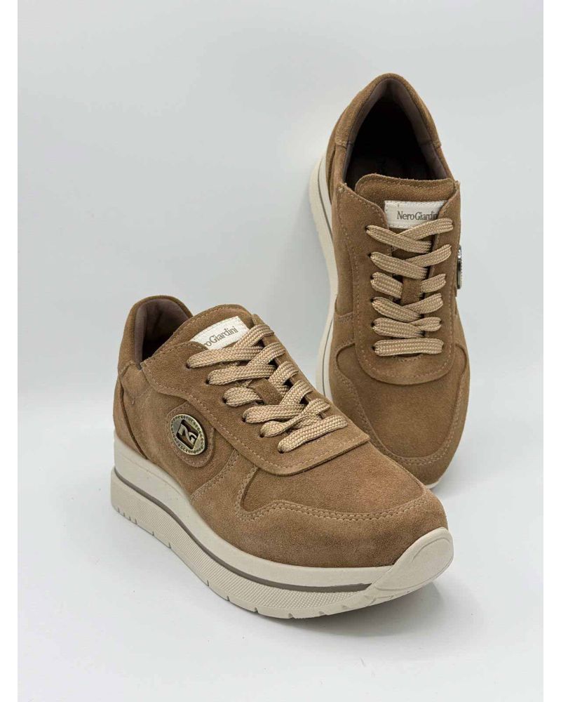 Baskets plateforme nubuck marron - NERO GIARDINI
