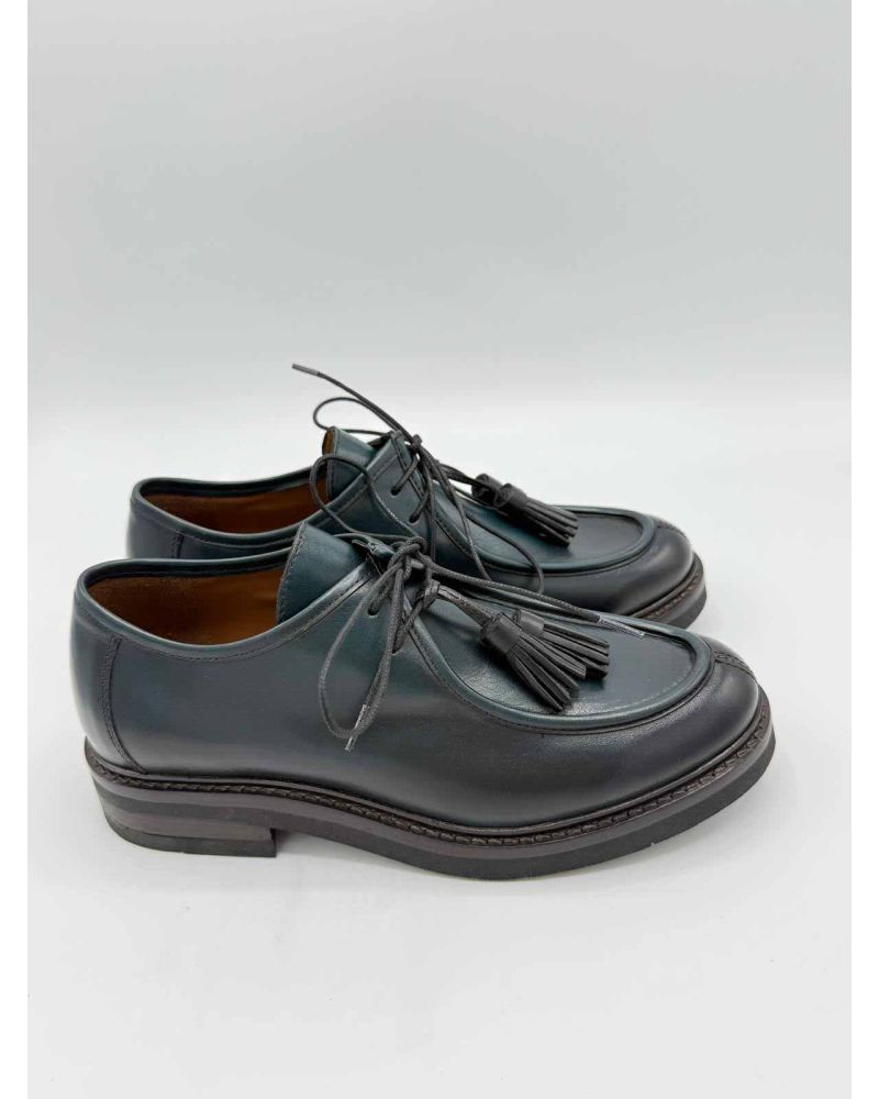 Derbies pompons bleu canard RUYA - MURATTI
